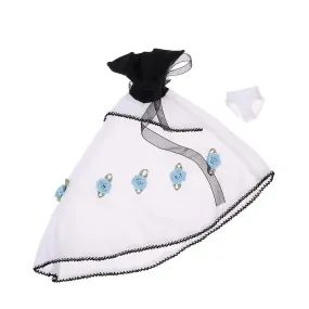 1/6 Trendy Irregular Gauzy Dress Black White For Blythe Doll Dress Up Accs