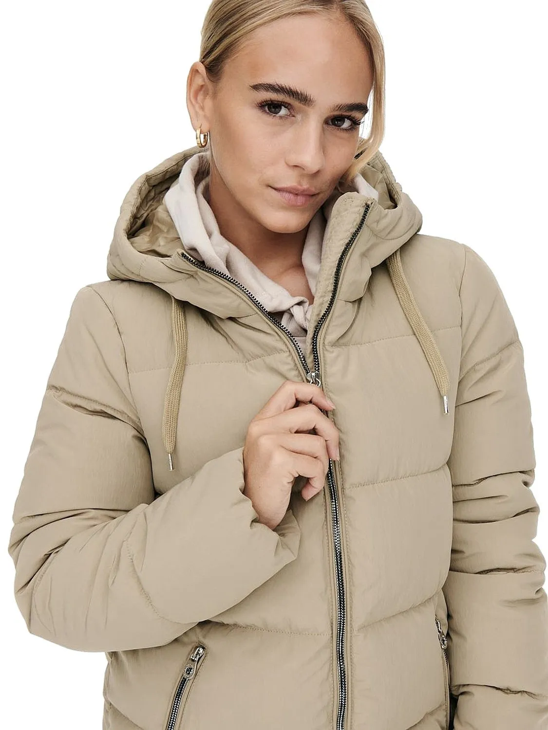 abrigo ONLY Dolly Long Puffer - Crockery - women´s