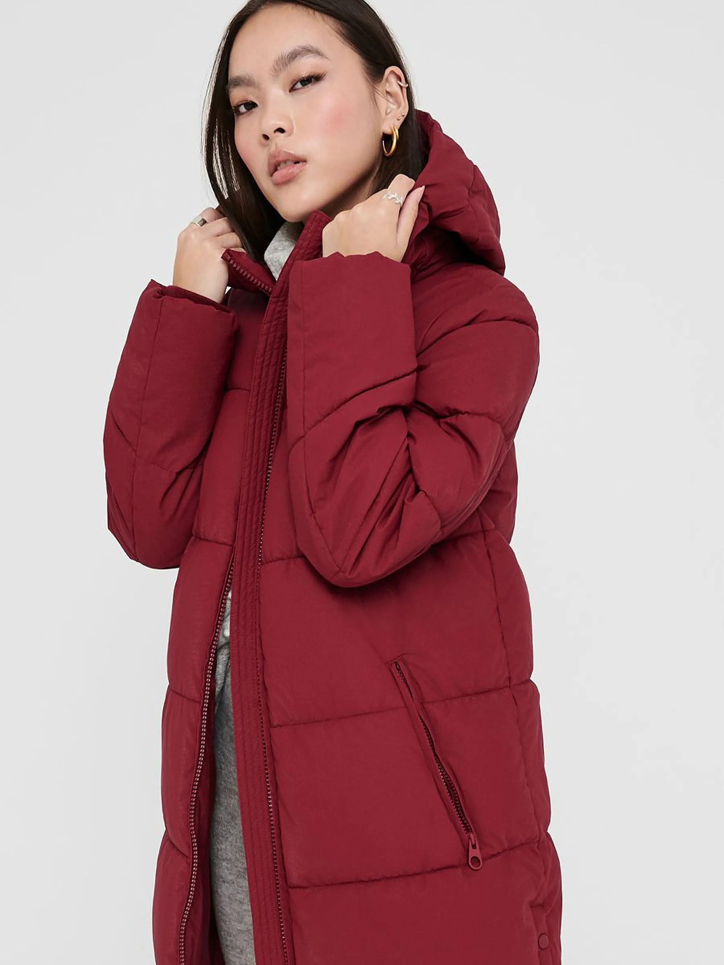 abrigo ONLY Sienna Long Puffer Otw - Rhubarb - women´s