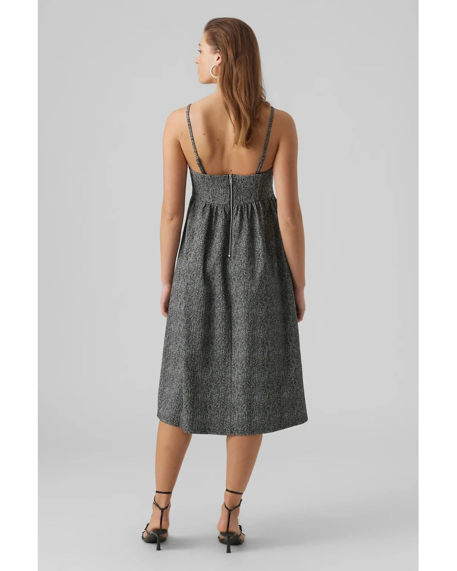 Aware Marl Dress with Zip Fastening and Straps