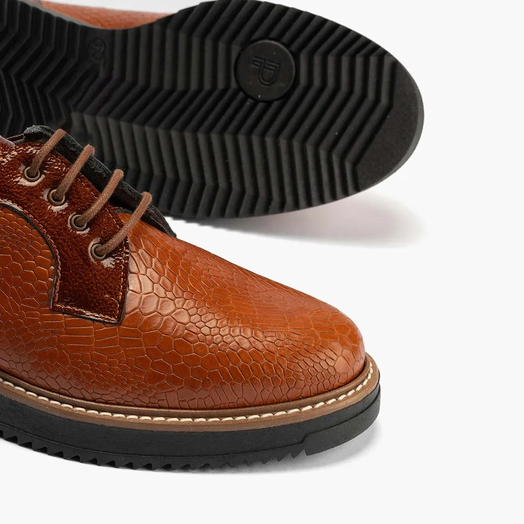 Blucher Combinado de mujer color cuero
