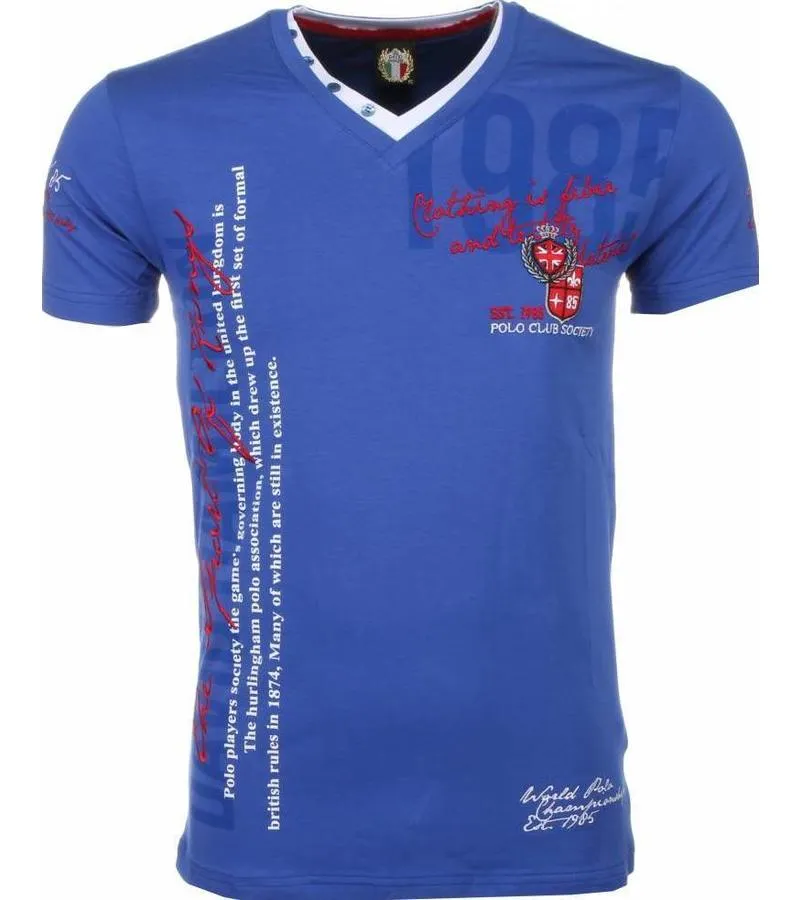Camisetas - Club Polo Bordado Camiseta Italiano hombre - Azul