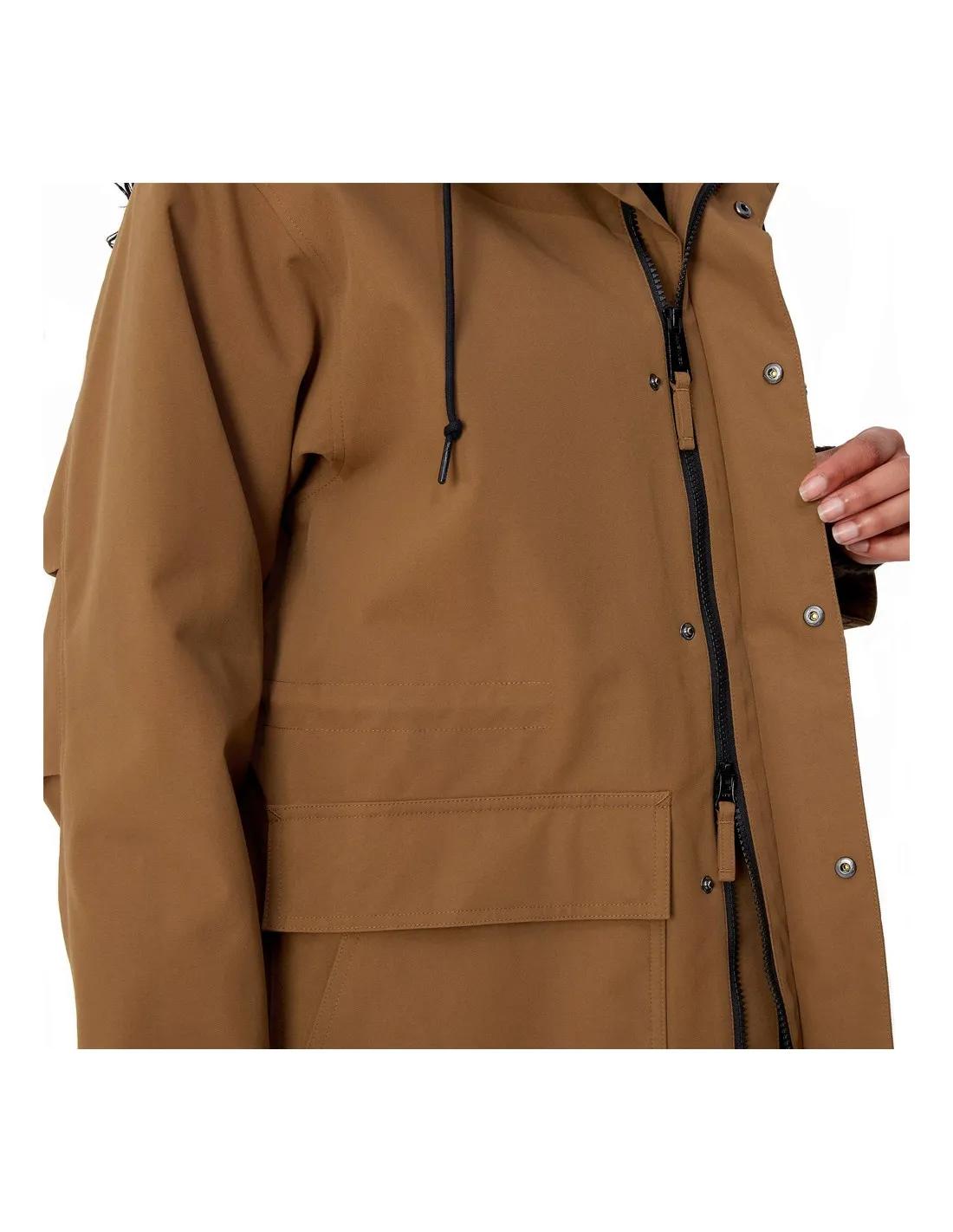 CARHARTT WIP W' CLARTON PARKA HAMILTON BROWN/BLACK