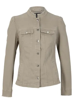Chaqueta con mangas ligeramente abullonadas Caqui
