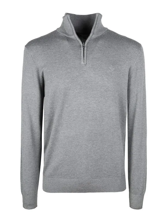 Coveri Collection Jersey de punto para hombre con media cremallera