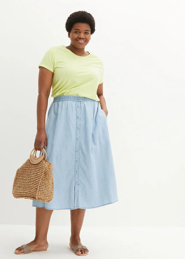 Falda azul claro denim