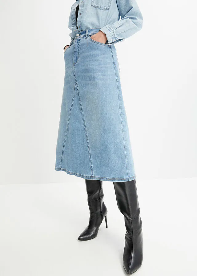 Falda vaquera Denim claro usado