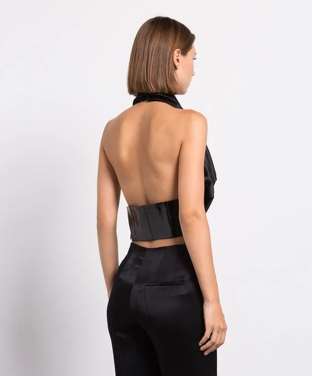 Materiel Black top with chains