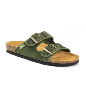Sandalias mujer verde caqui dos hebillas