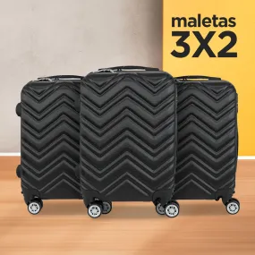 Set de Maletas de Viaje Veneto: Llévate 3 y paga 2!, 37x23x55cm