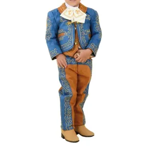 Traje Charro para Nio (TODO INCLUIDO) Azul Royal con Ocre y Oro imp-72326