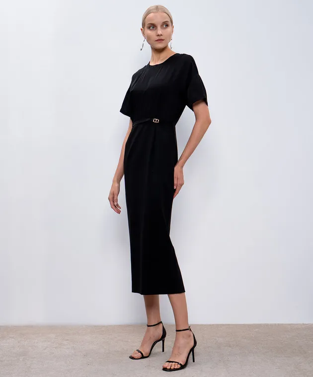 Twinset Black midi dress with logo