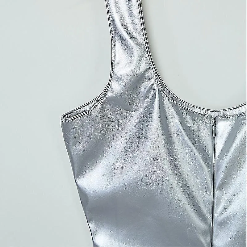 Women's Sexy Shiny Patent Leather Pu Tight Dress