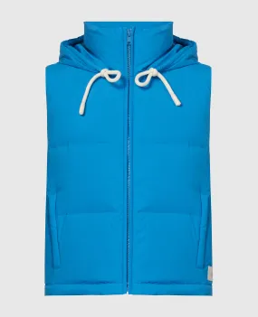 Yves Salomon Army Blue quilted down vest